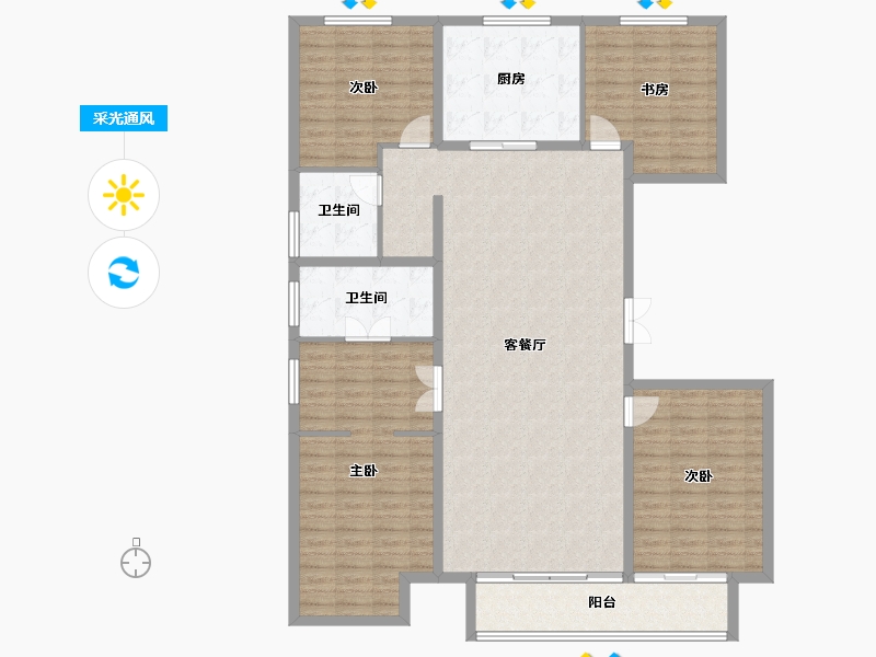 河北省-保定市-紫樾华庭-150.64-户型库-采光通风