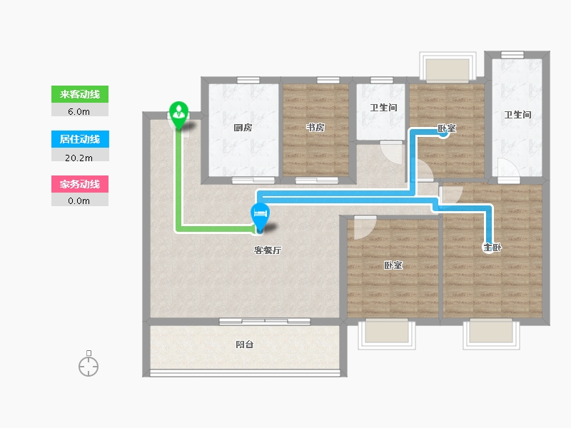 江苏省-苏州市-华侨城龙湖·启元-113.60-户型库-动静线