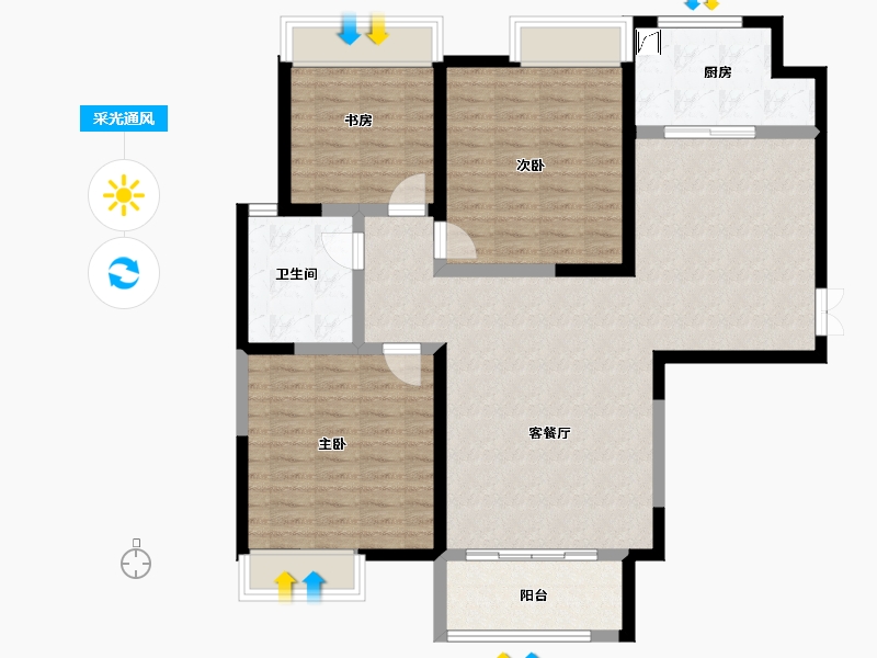 陕西省-西安市-白桦林溪-108.35-户型库-采光通风