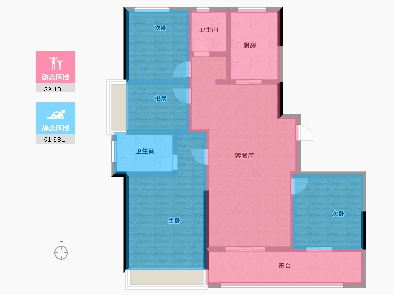 浙江省-杭州市-绿城江上臻园-116.33-户型库-动静分区