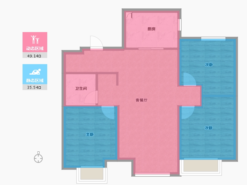 河北省-保定市-西湖铂悦山-76.02-户型库-动静分区