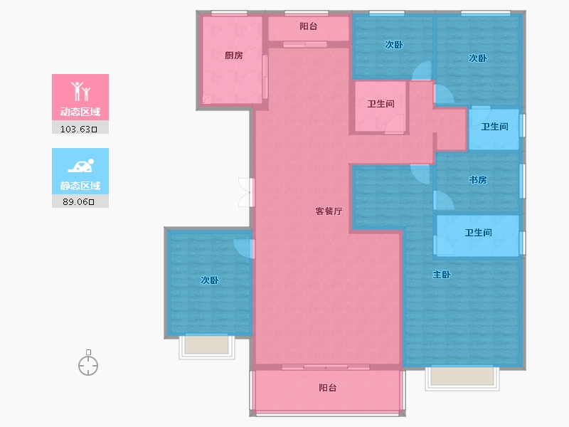 河北省-保定市-观璟臺-175.72-户型库-动静分区