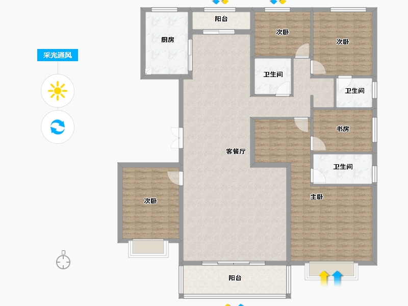 河北省-保定市-观璟臺-175.72-户型库-采光通风