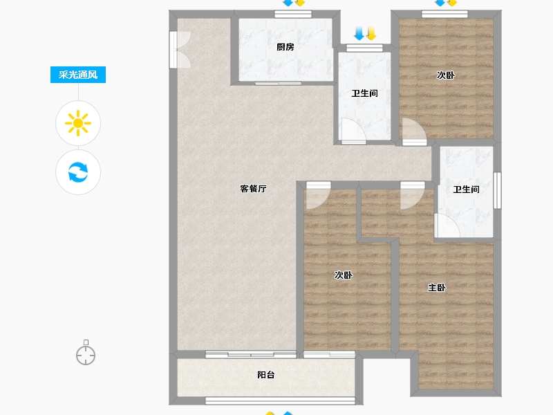 河北省-保定市-紫樾华庭-111.76-户型库-采光通风