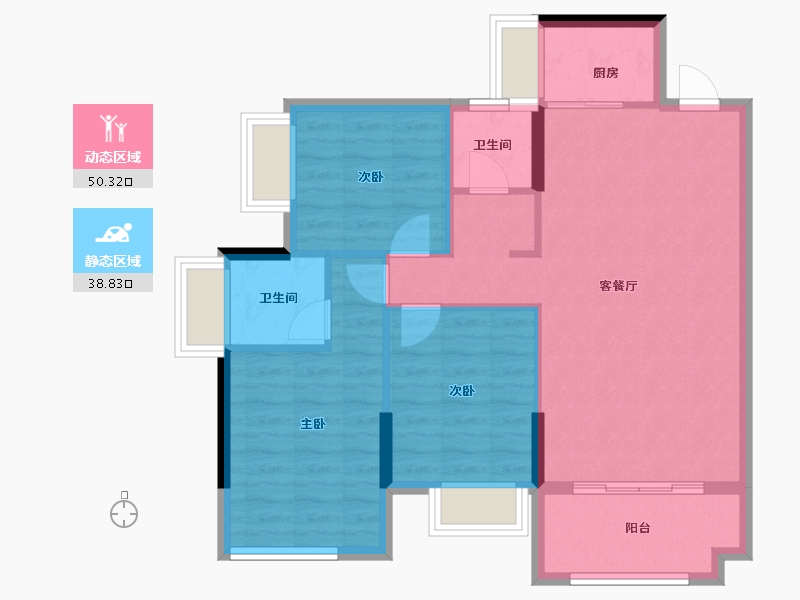 广东省-东莞市-春晖国际城-80.54-户型库-动静分区