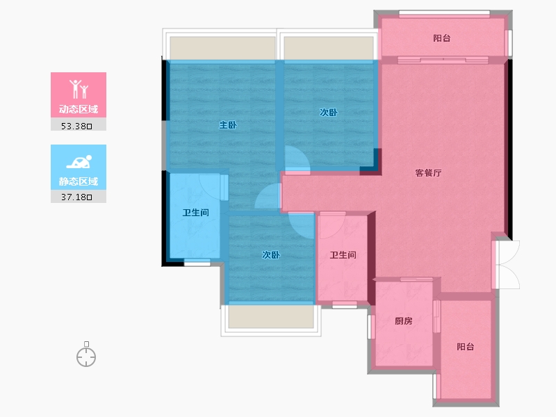 贵州省-六盘水市-凉都名郡-80.42-户型库-动静分区