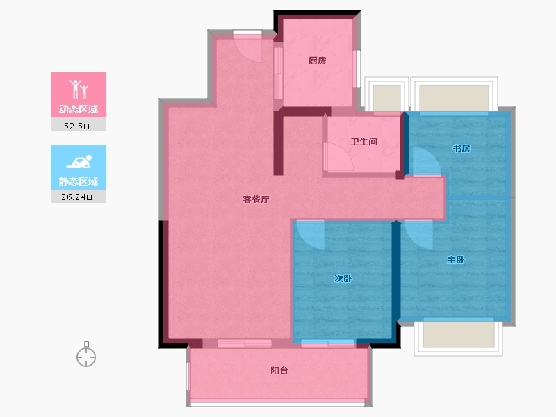 湖北省-武汉市-博大学府城-70.29-户型库-动静分区