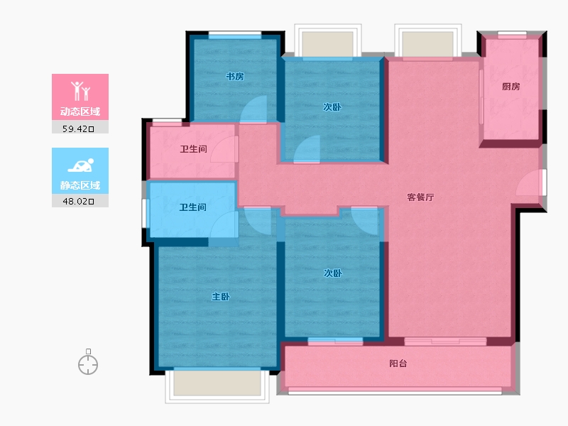 浙江省-绍兴市-HFC华发金融活力城-95.77-户型库-动静分区