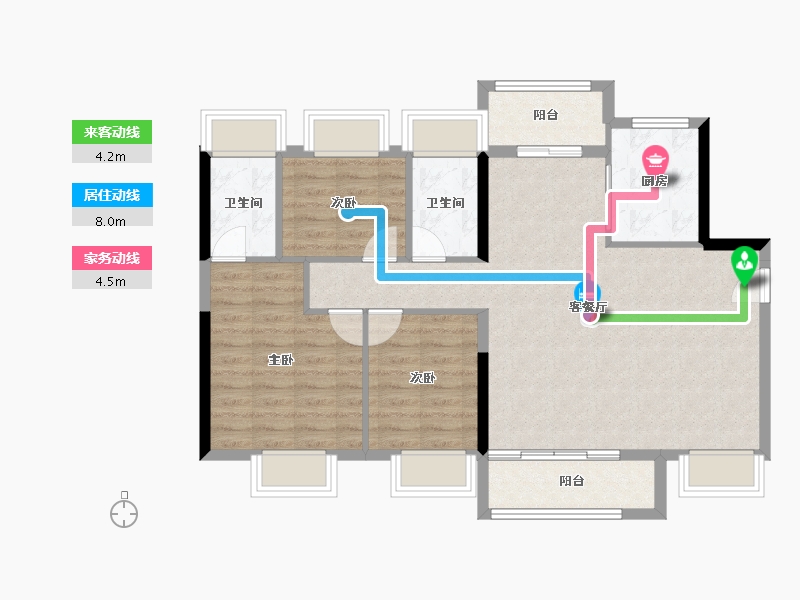 广东省-东莞市-金众柏悦公馆-89.43-户型库-动静线