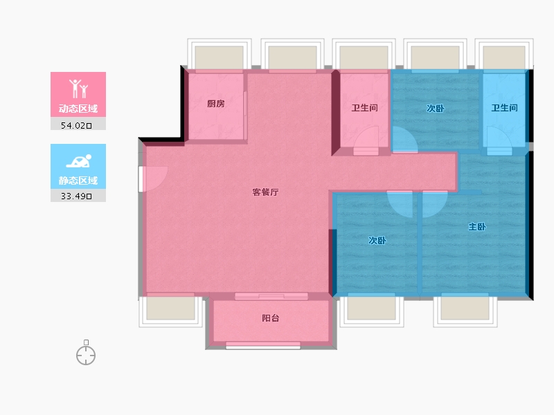 广东省-东莞市-金众柏悦公馆-78.89-户型库-动静分区