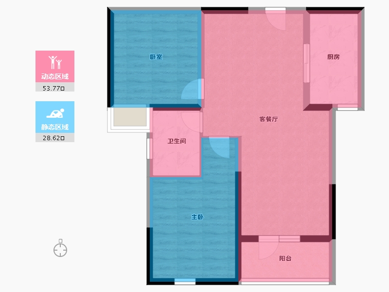 青海省-西宁市-安泰秀水湾-73.60-户型库-动静分区