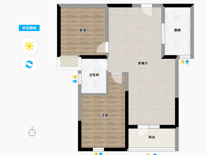 青海省-西宁市-安泰秀水湾-73.60-户型库-采光通风