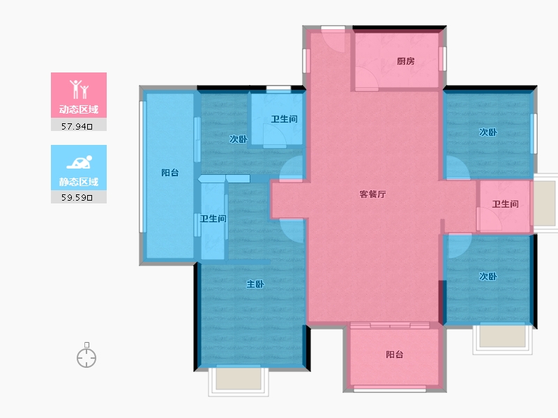 广东省-东莞市-春晖国际城-105.33-户型库-动静分区