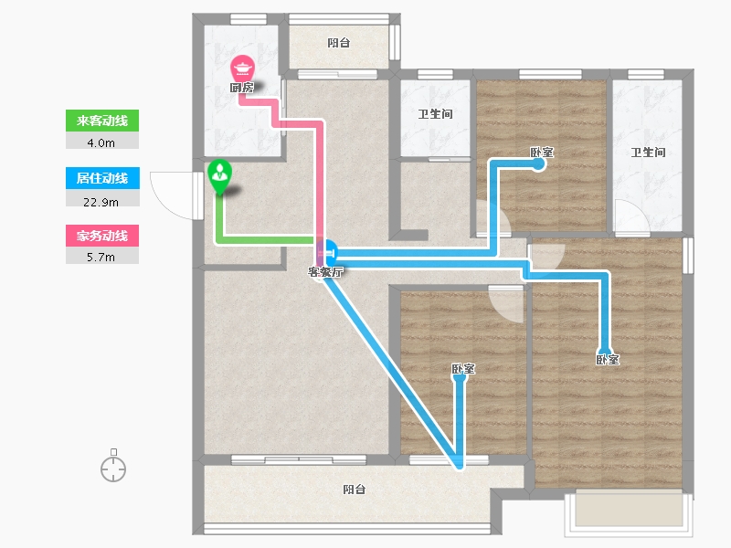 陕西省-延安市-伴山樾谷芳菲里-102.70-户型库-动静线