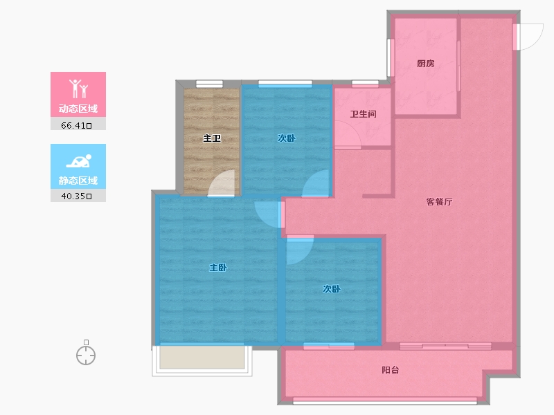 山东省-泰安市-恒地·玺悦-103.20-户型库-动静分区