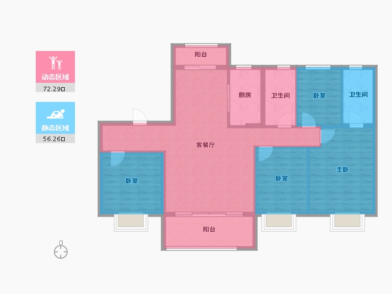 河北省-保定市-碧桂园清苑新城-116.86-户型库-动静分区