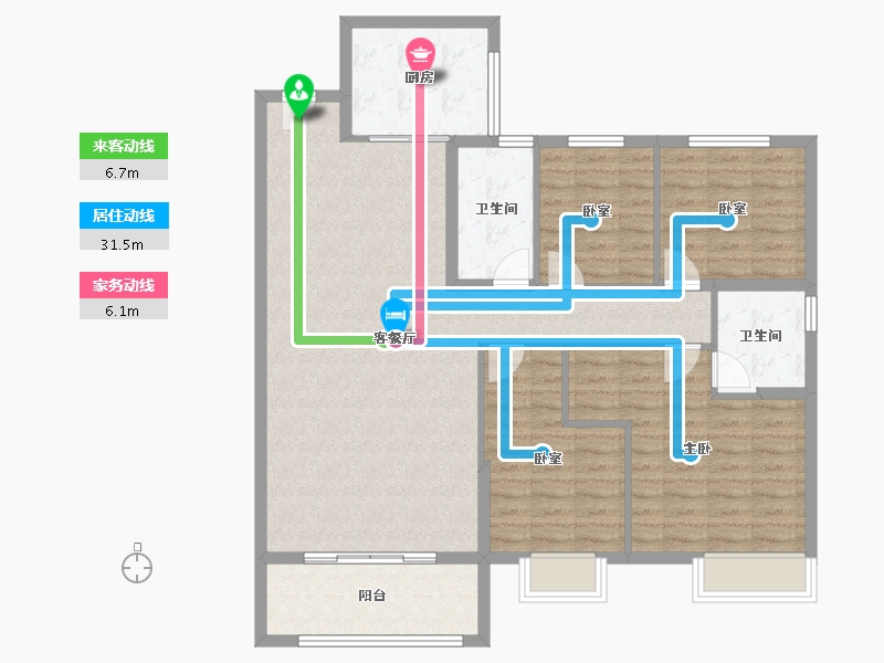 河北省-保定市-碧桂园清苑新城-116.77-户型库-动静线