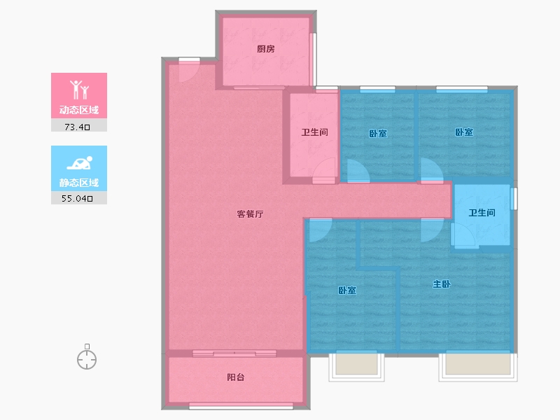 河北省-保定市-碧桂园清苑新城-116.77-户型库-动静分区