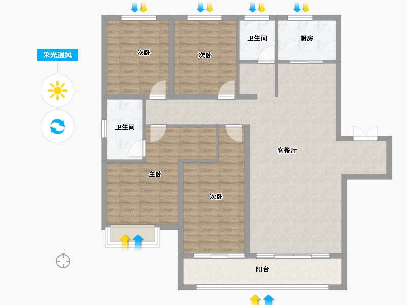 河北省-保定市-紫樾华庭-127.70-户型库-采光通风