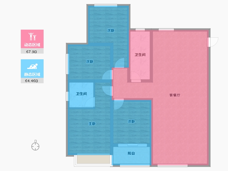 山东省-滨州市-翰庭学苑-118.95-户型库-动静分区