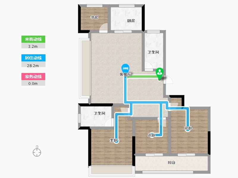 浙江省-杭州市-绿城江上臻园-116.35-户型库-动静线