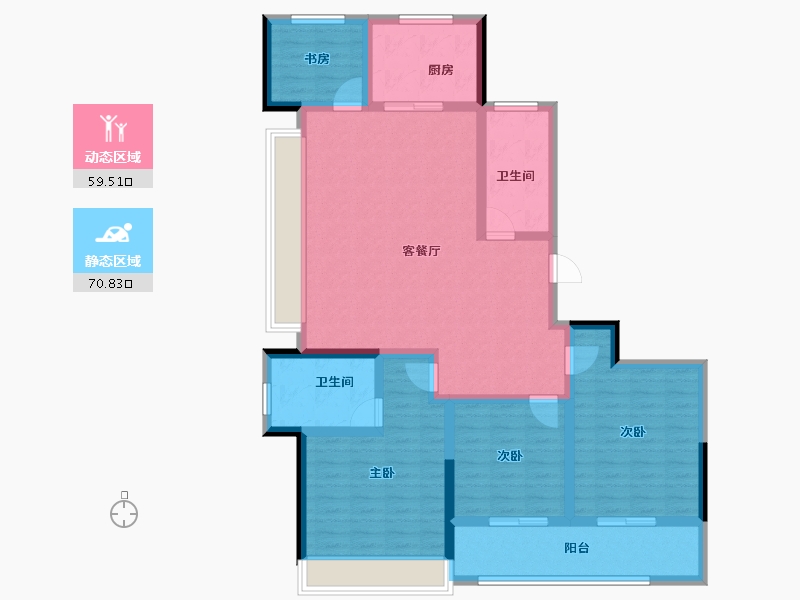 浙江省-杭州市-绿城江上臻园-116.35-户型库-动静分区