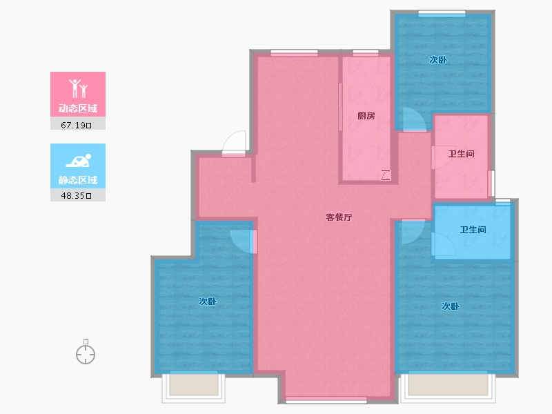 河北省-保定市-西湖铂悦山-104.03-户型库-动静分区