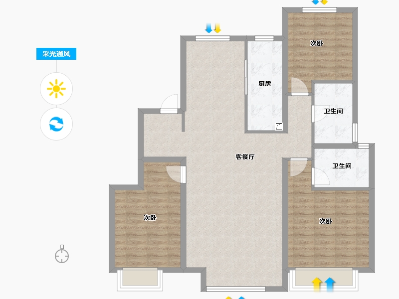 河北省-保定市-西湖铂悦山-104.03-户型库-采光通风