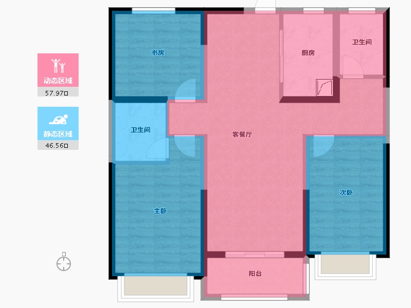 河南省-郑州市-华瑞紫韵城-93.00-户型库-动静分区