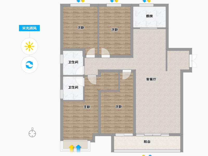 河北省-保定市-紫樾华庭-124.34-户型库-采光通风