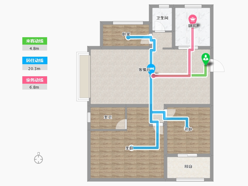 山东省-泰安市-华新时代公园-109.60-户型库-动静线