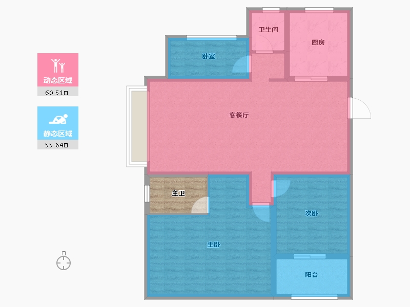 山东省-泰安市-华新时代公园-109.60-户型库-动静分区