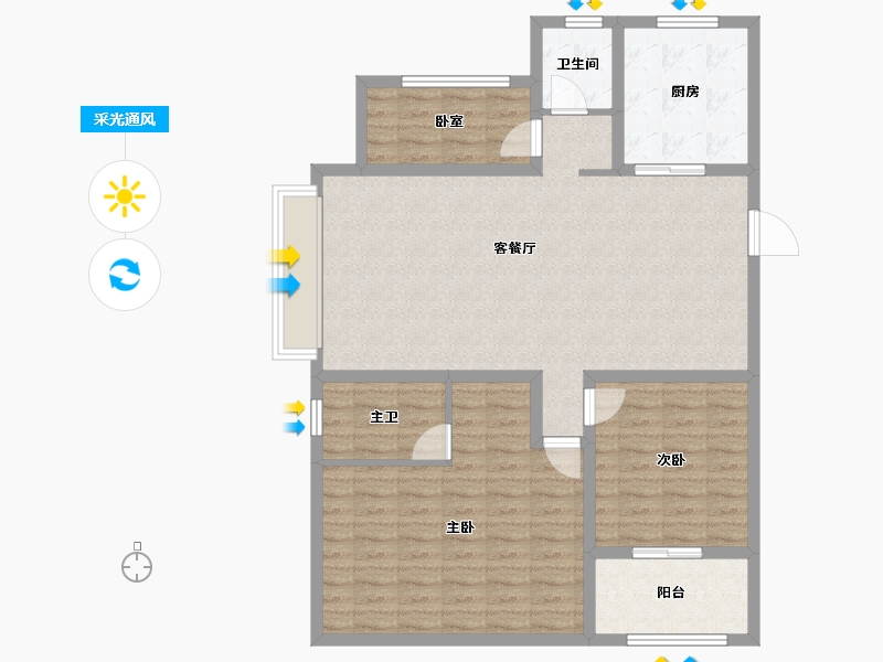 山东省-泰安市-华新时代公园-109.60-户型库-采光通风