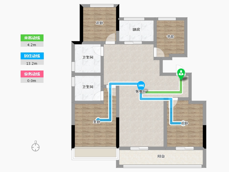 浙江省-杭州市-绿城江上臻园-101.34-户型库-动静线