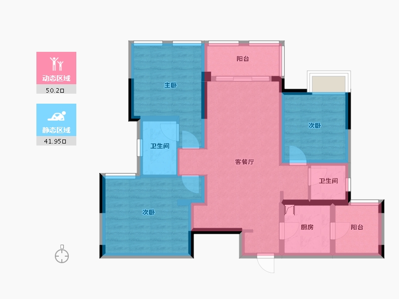 四川省-成都市-熙锦5号-82.00-户型库-动静分区