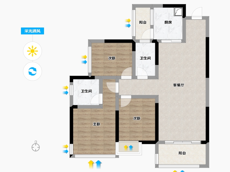 广西壮族自治区-梧州市-彰泰城-82.00-户型库-采光通风