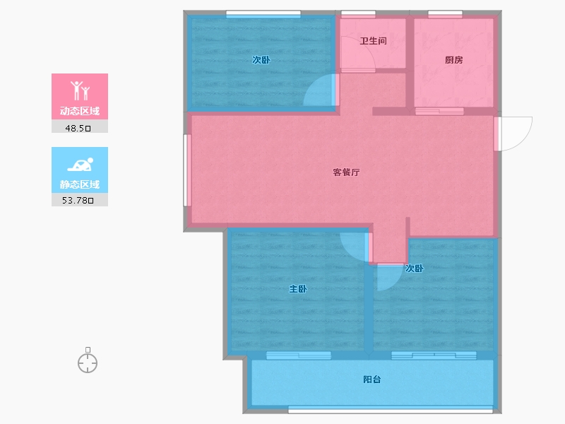 山东省-泰安市-安居幸福里-91.97-户型库-动静分区