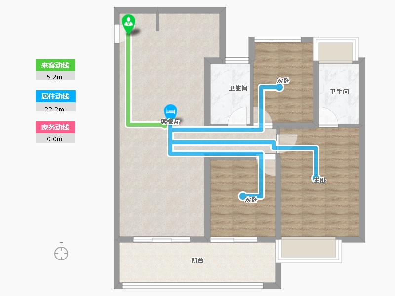 江苏省-无锡市-万科青藤公园-88.86-户型库-动静线