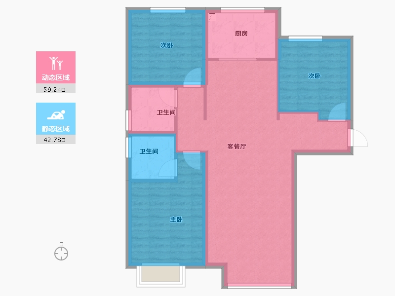 河北省-保定市-西湖铂悦山-91.88-户型库-动静分区