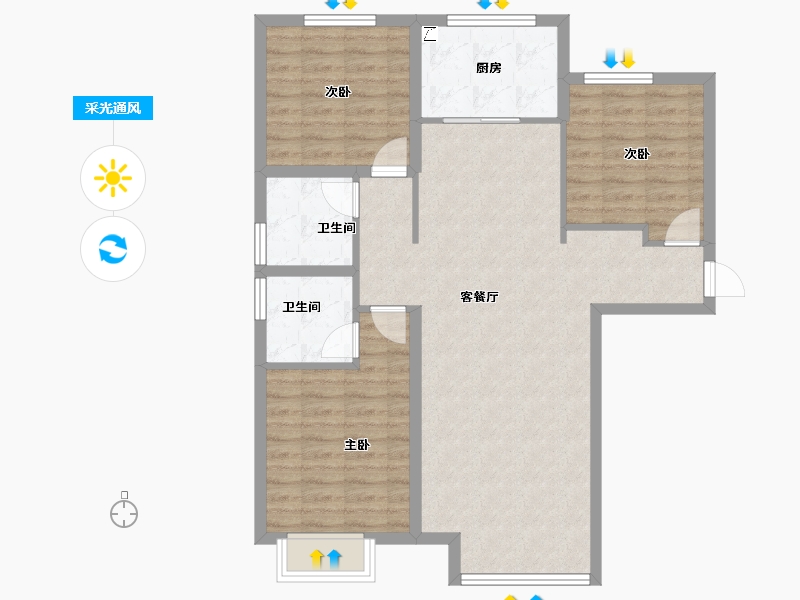 河北省-保定市-西湖铂悦山-91.88-户型库-采光通风