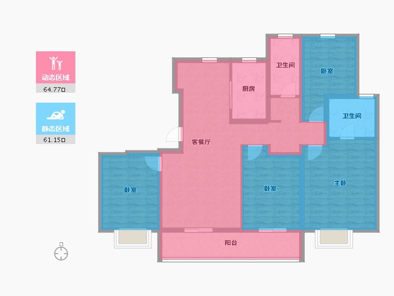 江苏省-苏州市-仁恒溪云雅园-112.00-户型库-动静分区