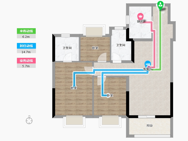 江苏省-苏州市-越秀·悦见云庭-84.00-户型库-动静线