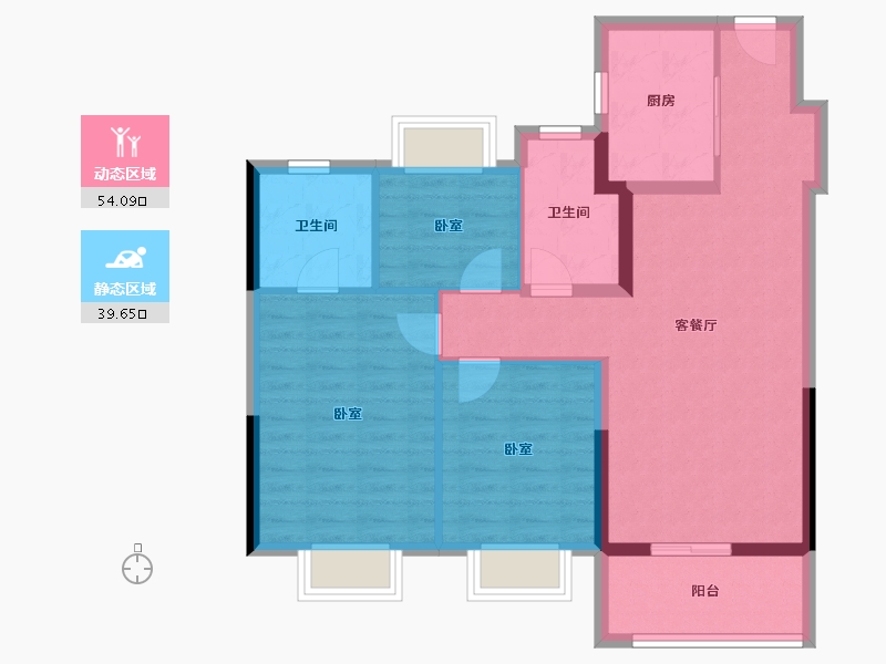 江苏省-苏州市-越秀·悦见云庭-84.00-户型库-动静分区