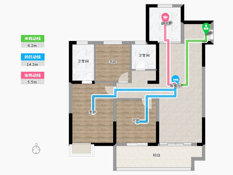 江苏省-盐城市-国投欧亚璟宸-98.87-户型库-动静线