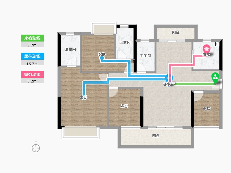 广东省-江门市-粤海壹桂府-100.77-户型库-动静线