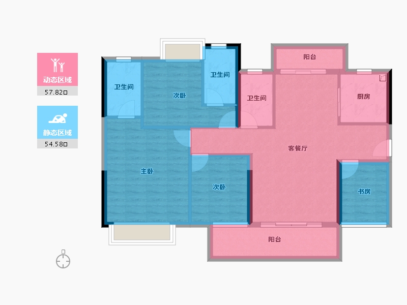 广东省-江门市-粤海壹桂府-100.77-户型库-动静分区