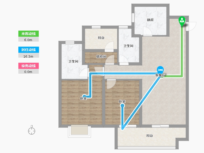 江苏省-苏州市-湖湾天地-96.00-户型库-动静线