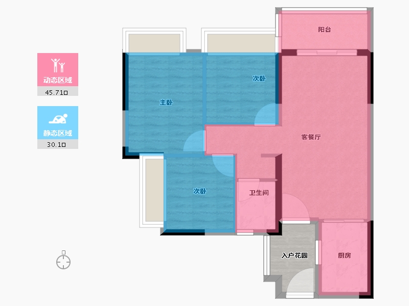 广东省-广州市-富力南驰富颐华庭-72.80-户型库-动静分区