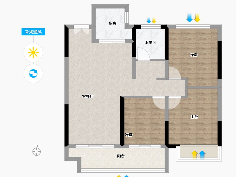 江西省-上饶市-公园屿湖-77.92-户型库-采光通风