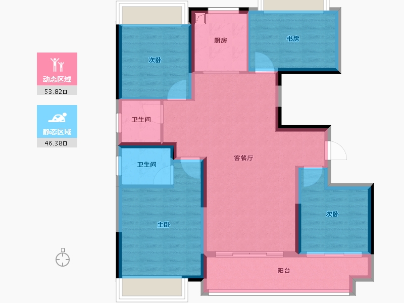 江西省-上饶市-汇佳·学府名城-89.46-户型库-动静分区